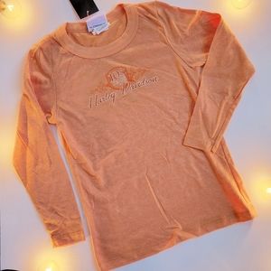 Harley Davidson Orange Long Sleeve Top Youth Size Small (6/8)